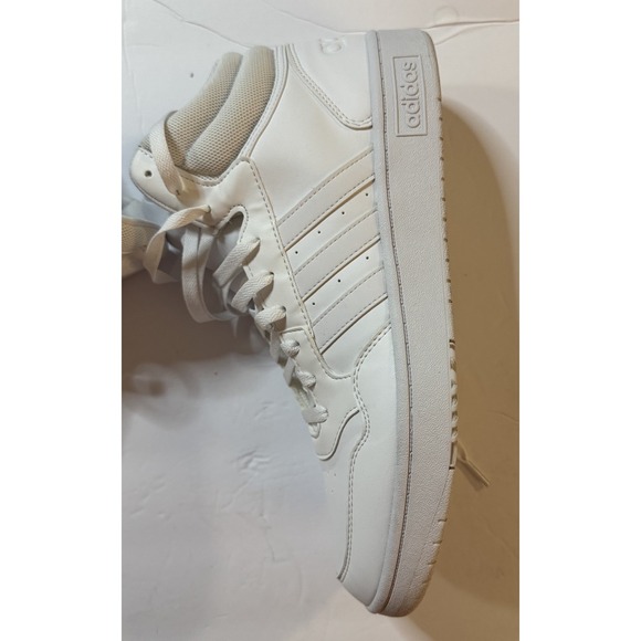 ADIDAS Hoops Mid Classic Shoes Triple White Sneakers Mens Size US 12 *No Insoles - Picture 6 of 12